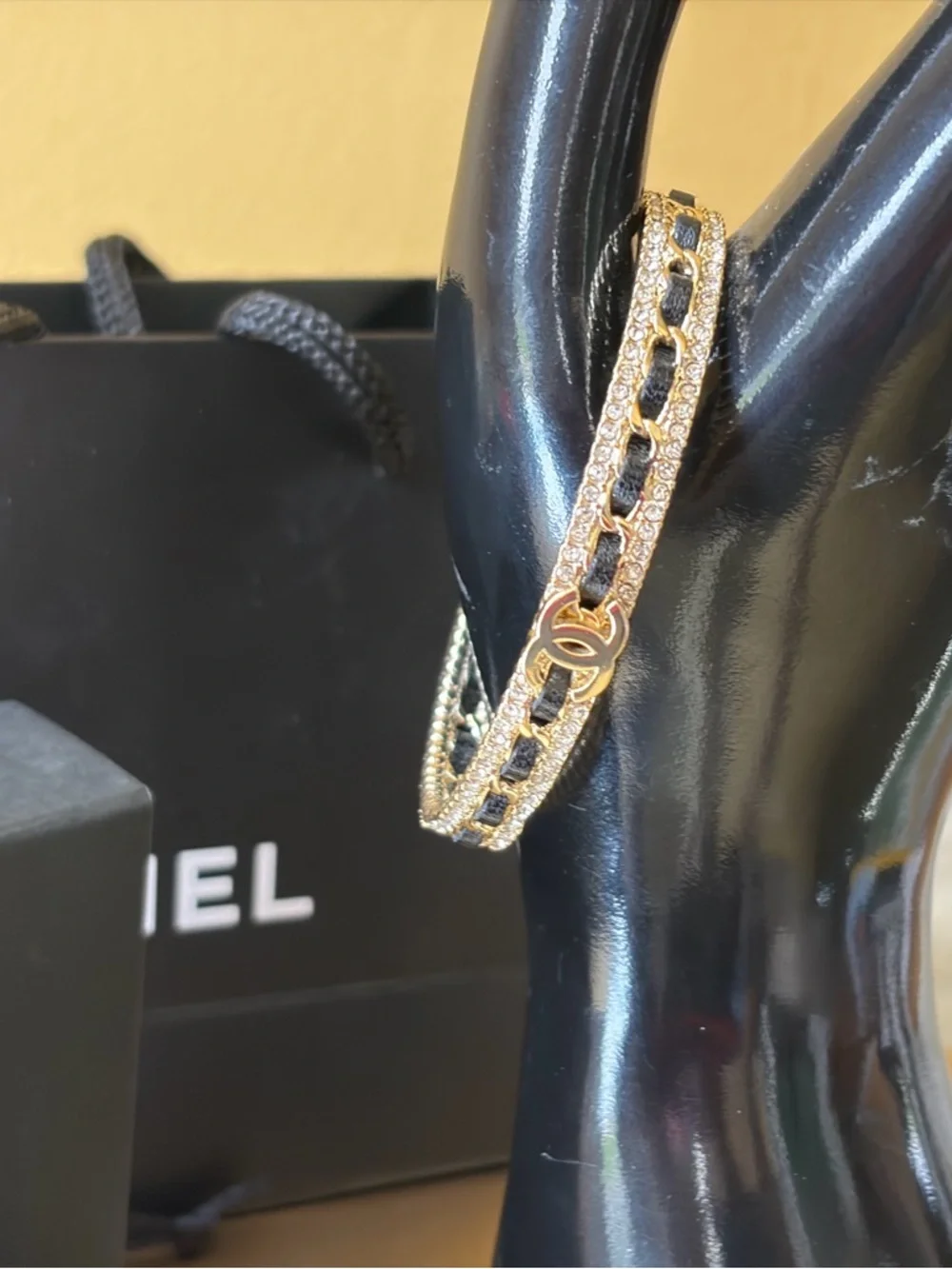 Chanel Gold and black Bangle Bracelet - Picture 7 of 12